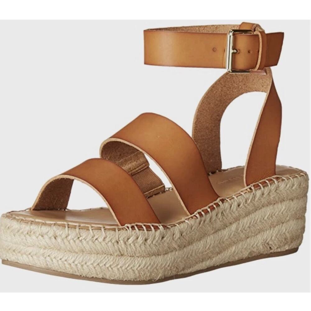 The Drop Women 8 Brown Listilla Espadrille Flatform Ankle-Strap Wedge Sandal NEW